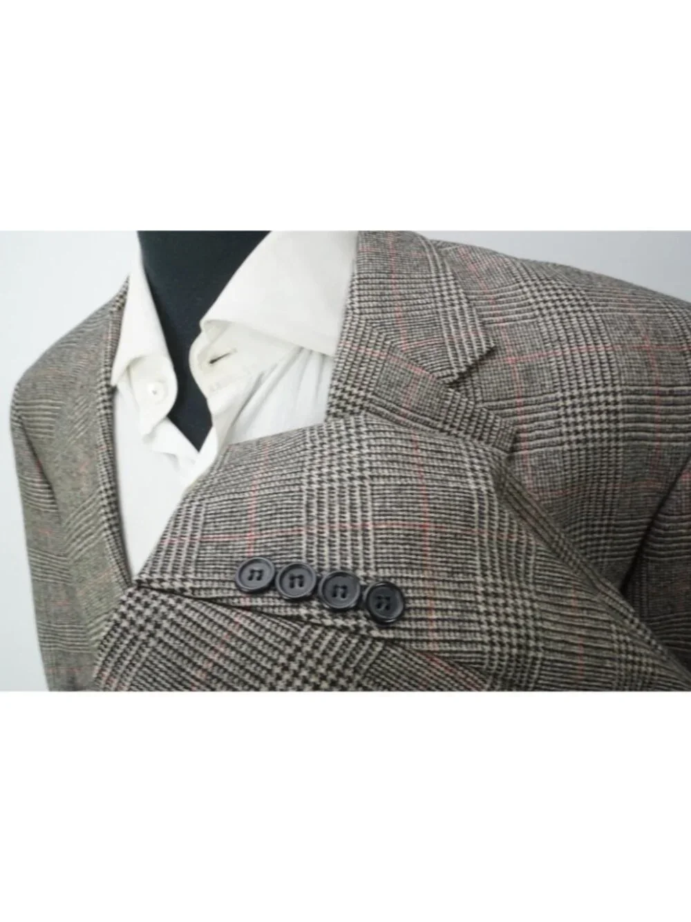Brooks Brothers Madison Saxxon Wool Brown Red Plaid Flannel Sport Coat Sz 43R